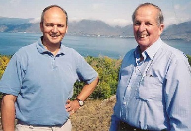 Rev. Mark Zorab and his uncle, Dr. John Zorab, at Lake Sevan, Armenia